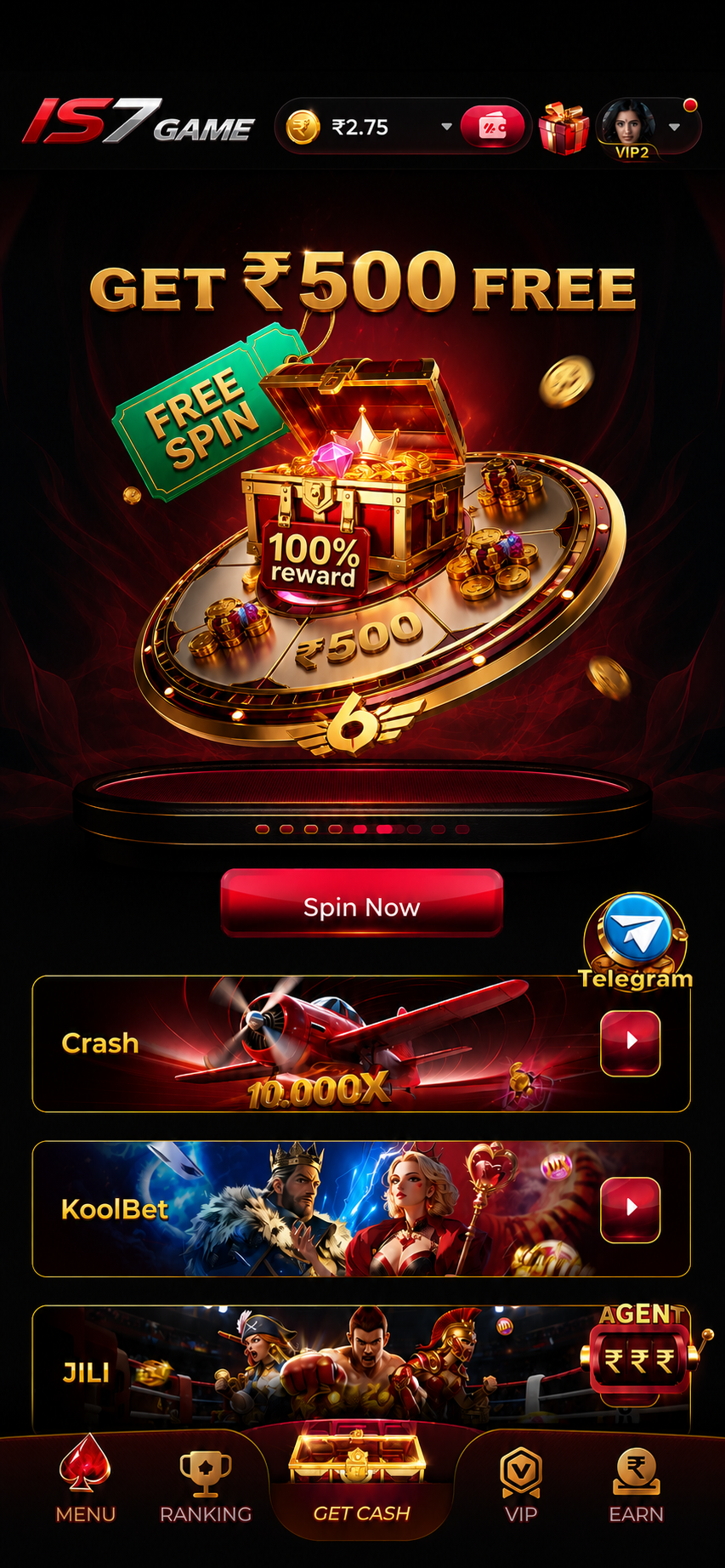 IS7 Game app mockup — the IS7 New Game experience